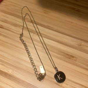 Kate Spade K inital monogram necklace gold